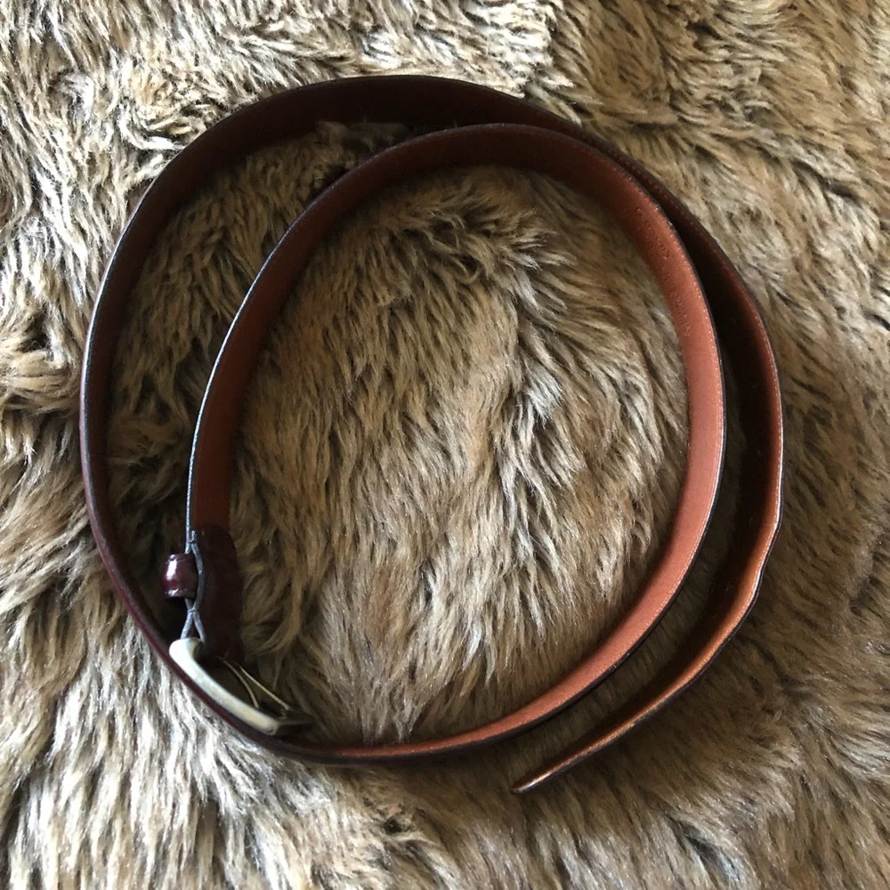 Coach reddish brown polished cowhide leather belt 42x105 cm